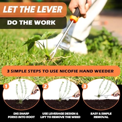 2025 Hand Weeder Tool, Rubber Handle Manual Weeder Puller All-purpose(3 Pcs)