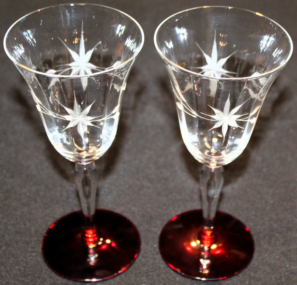 Weston WGL2 Ruby Foot Set Of Two Water Goblets