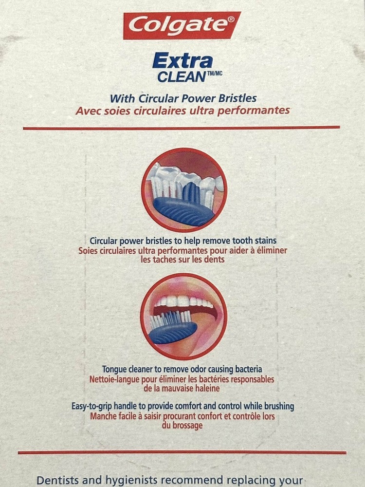 Toothbrushes Medium Colgate Extra Clean Circular Bristles 6 Count - New & Sealed