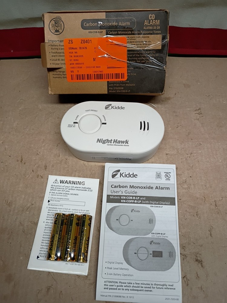 Kidde Code One Carbon Monoxide Detector Alarms Alert Battery Powered, Open Box,,