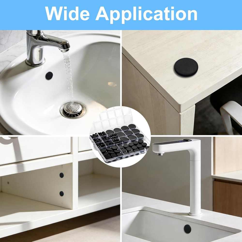 125-Piece Durable Silicone Rubber Hole Plug Kit for Various Sizes