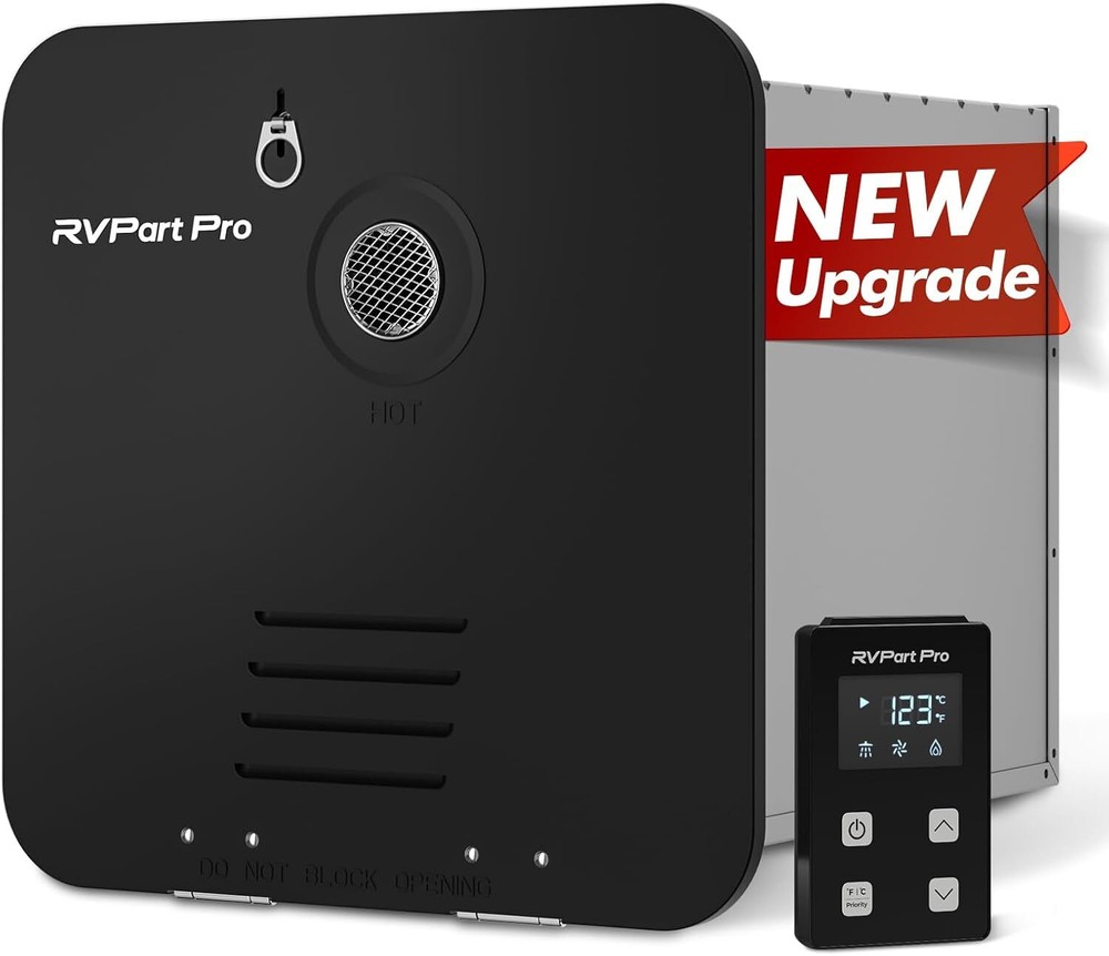 60,000 BTU RV Tankless Water Heater Propane Gas with 15x15 inchs Black Door 12V