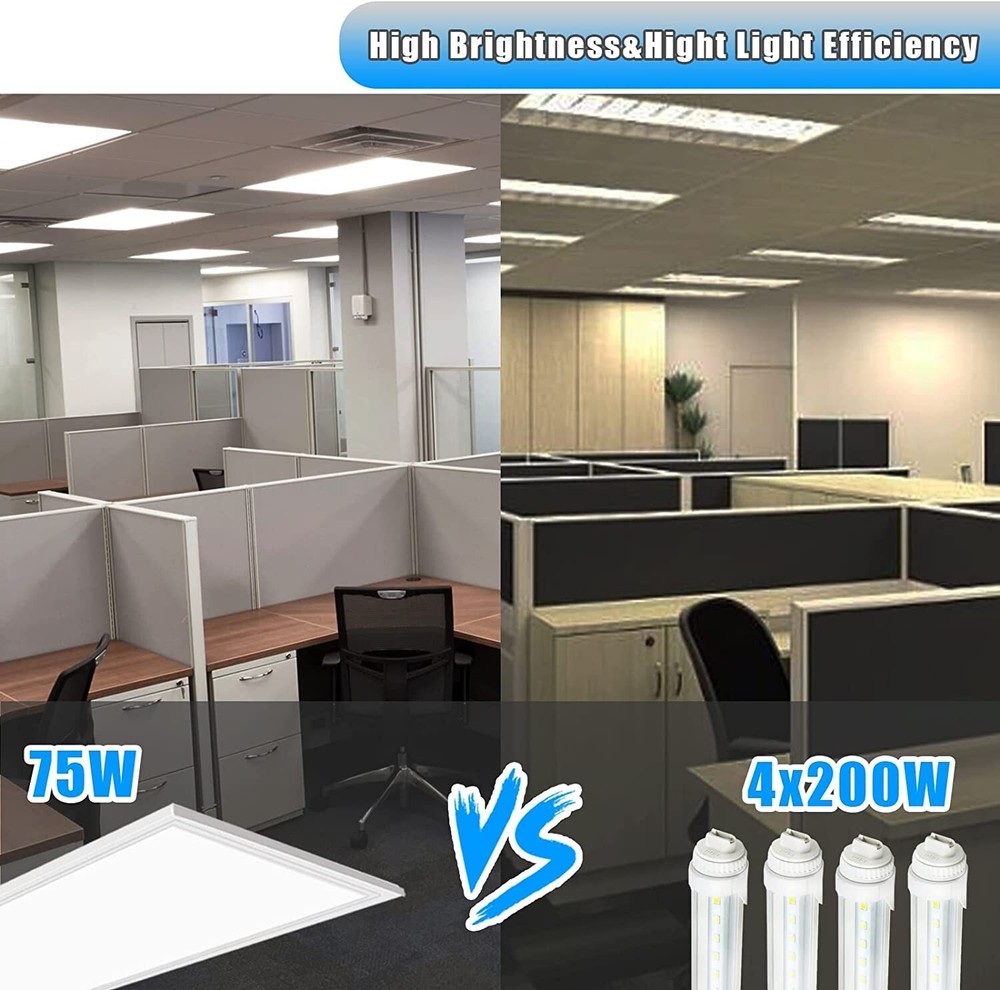 2x4Ft LED Panel Troffer Edge-Lit Flat (4 Pack) 75 Watt,7800LM Drop Ceiling Light