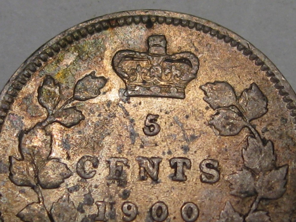 High Grade 1900 Silver 5¢ Five Cent CANDA. #4