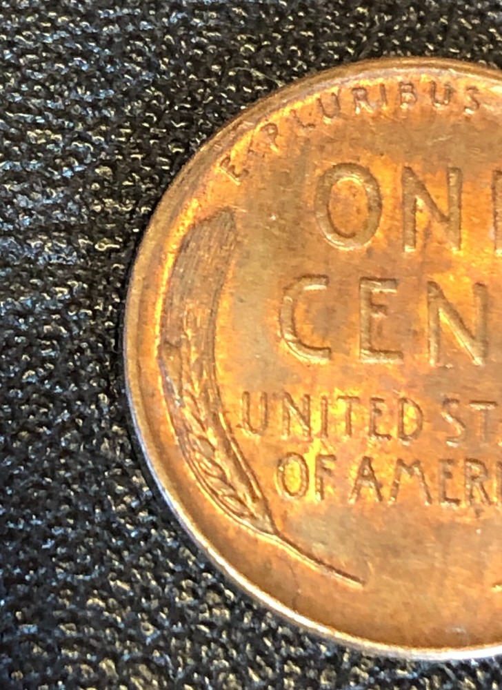 1958-D Lincoln Wheat Cent CUD Reverse MINT ERROR Penny UNC
