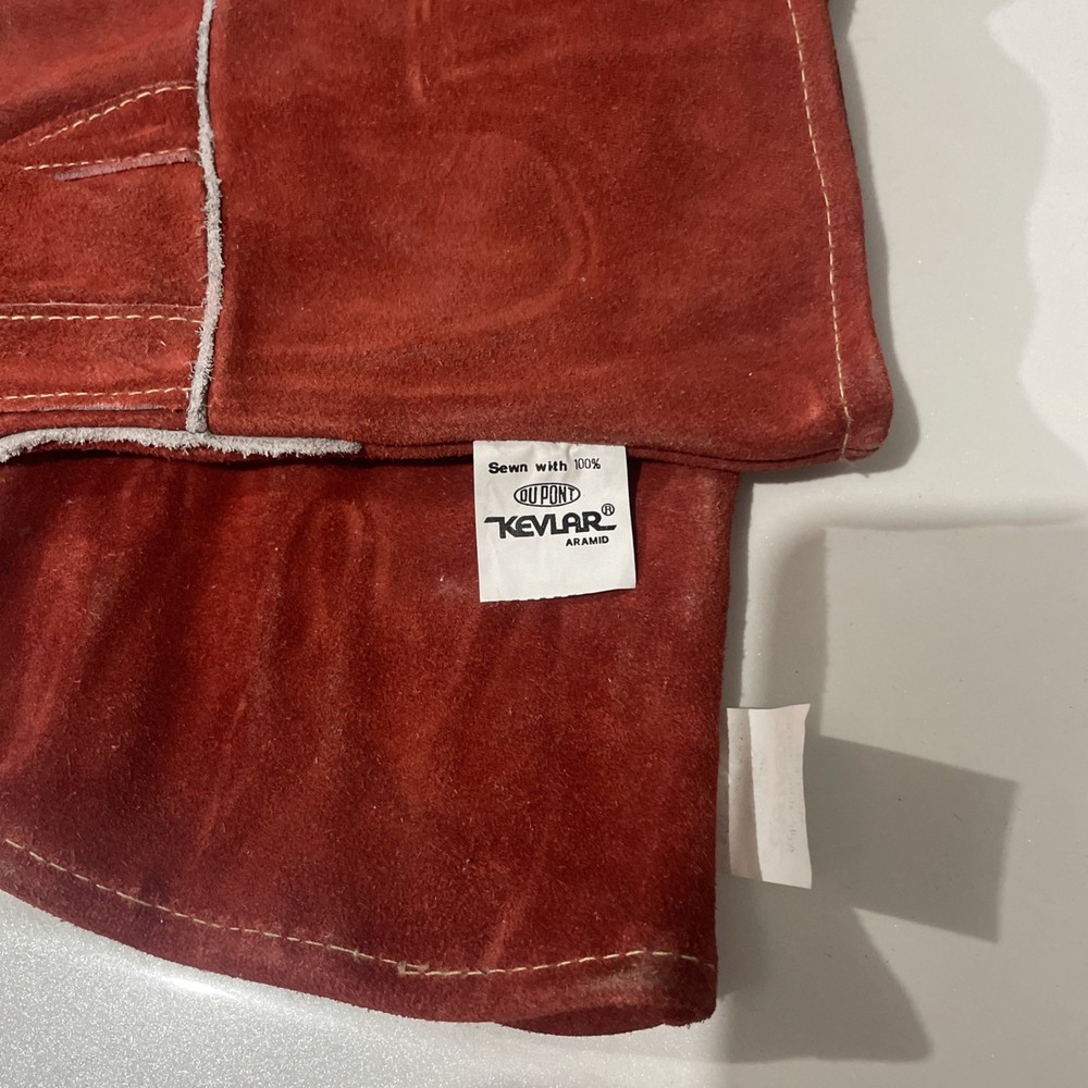 Red Lined Premium Leather Welding Gloves - 2 Left Hand