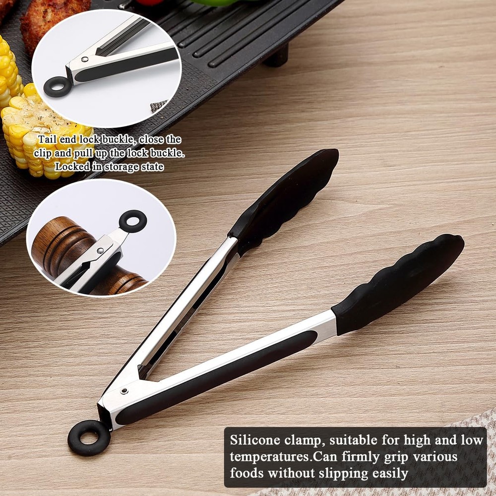 Stainless Steel Cooking Utensils Set 6 Pieces, Kitchen Tools Set Include Meta...