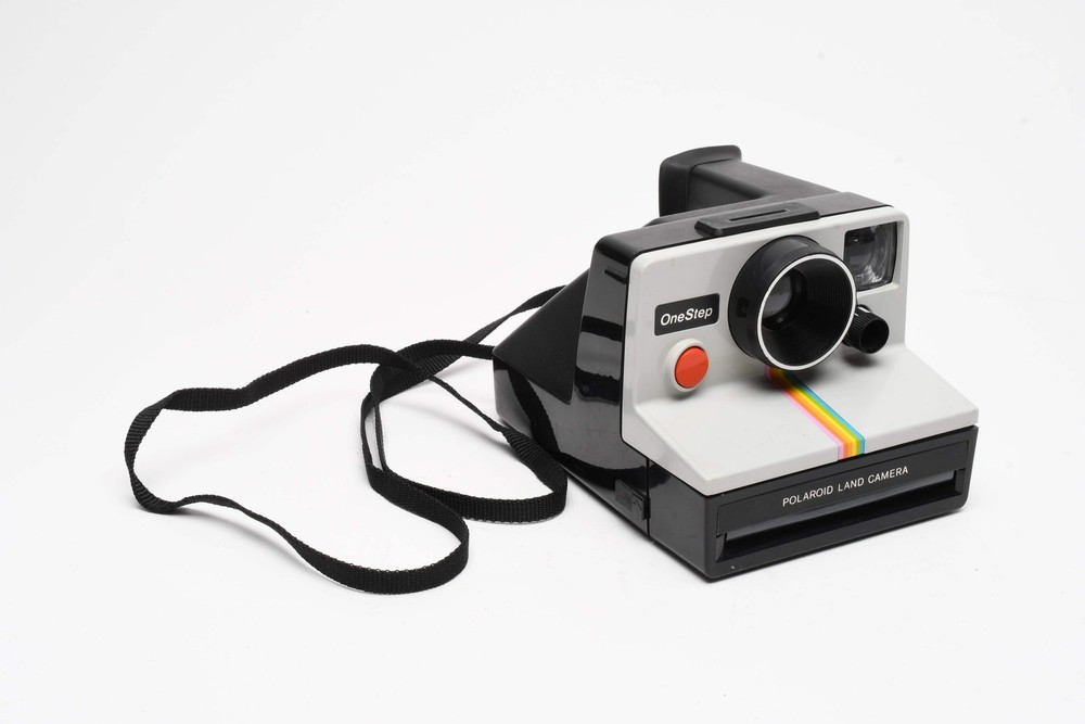 Polaroid One Step Land rainbow Instant camera, strap, tested