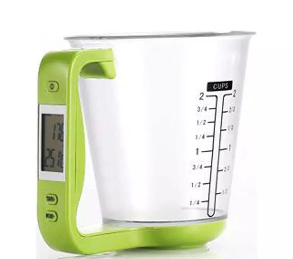 LCD Screen Multi-Functional Digital Kitchen Scale Measuring Cup 100-600ml 1000g