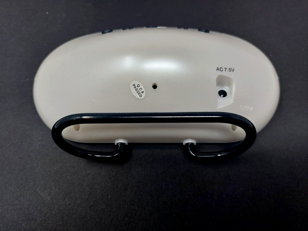 MICHAEL GRAVES DESIGN Postmodern Pearlized White LCD Display Alarm Clock & Date!