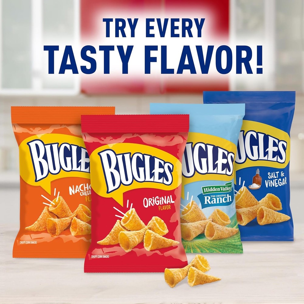 Bugles Salt and Vinegar Crispy Corn Snacks, 7.5 oz