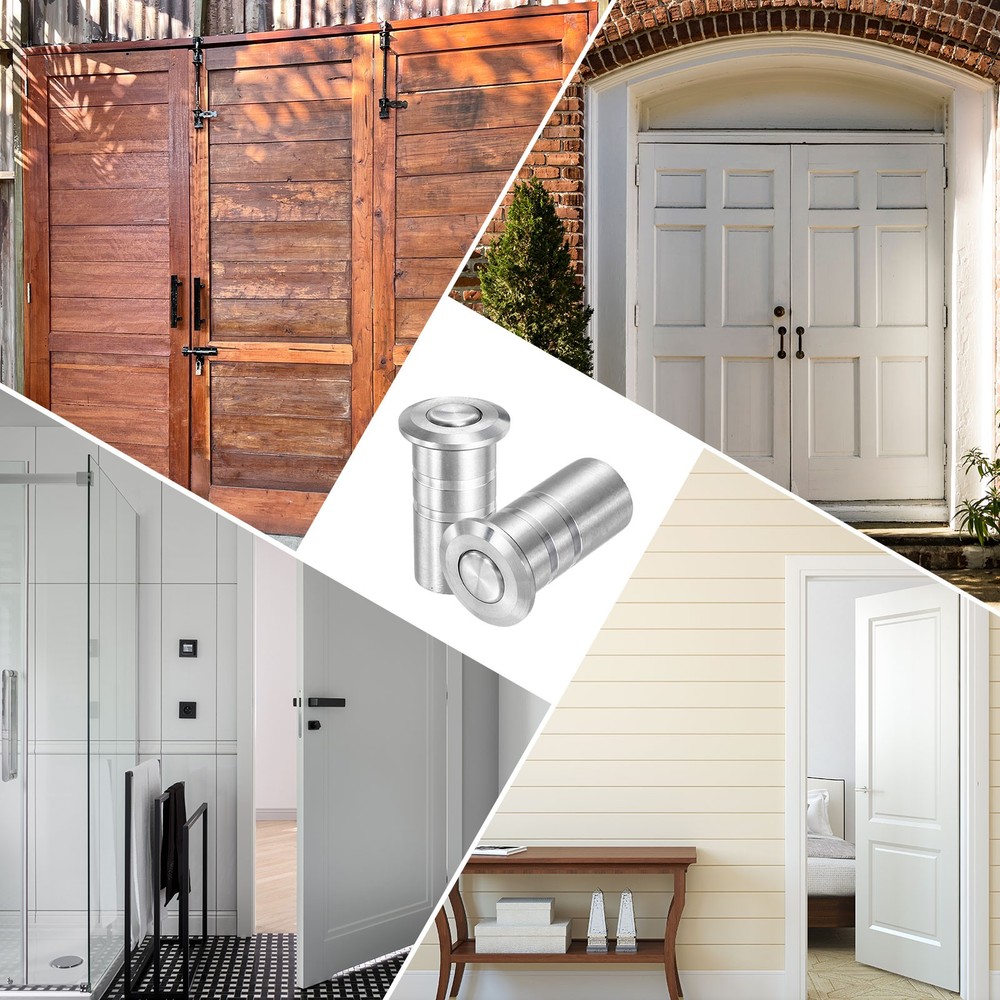 0.59" Door Latch Dust Protector, Dust-Proof Sliding Lock Insert, Silver