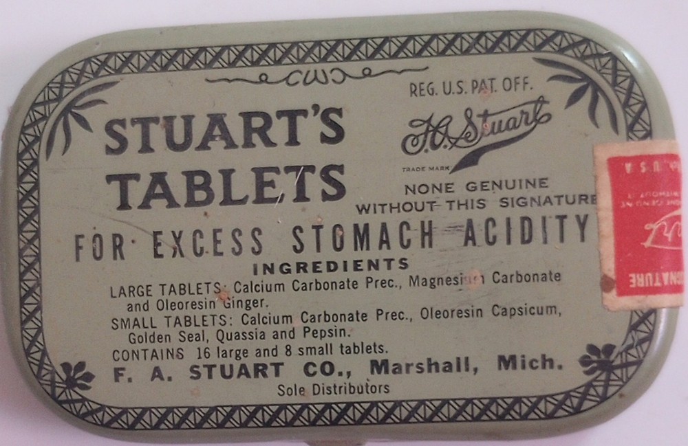 1900's-50's Stuarts Tablets Tin 80-100 Years Old