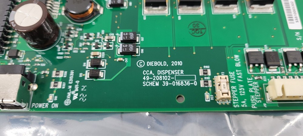 Diebold CCA DISPENSER CONTROLLER PN: 49-208102-003M, 49208102003M