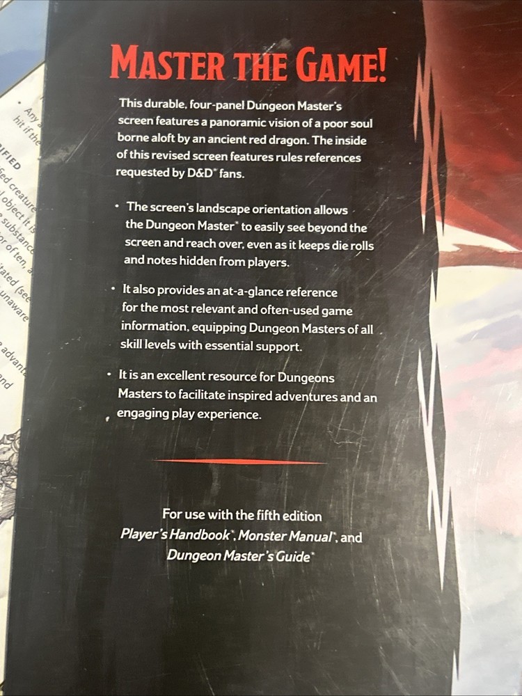 Dungeons & Dragons 5th RPG Master's DM Screen Reincarnated Guide