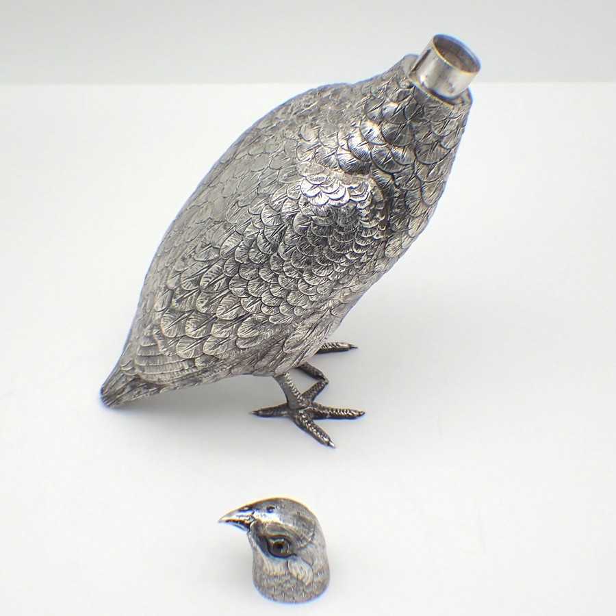 Pheasant Form Table Box Shaker Dutch 833 Silver 1923 Date Mark