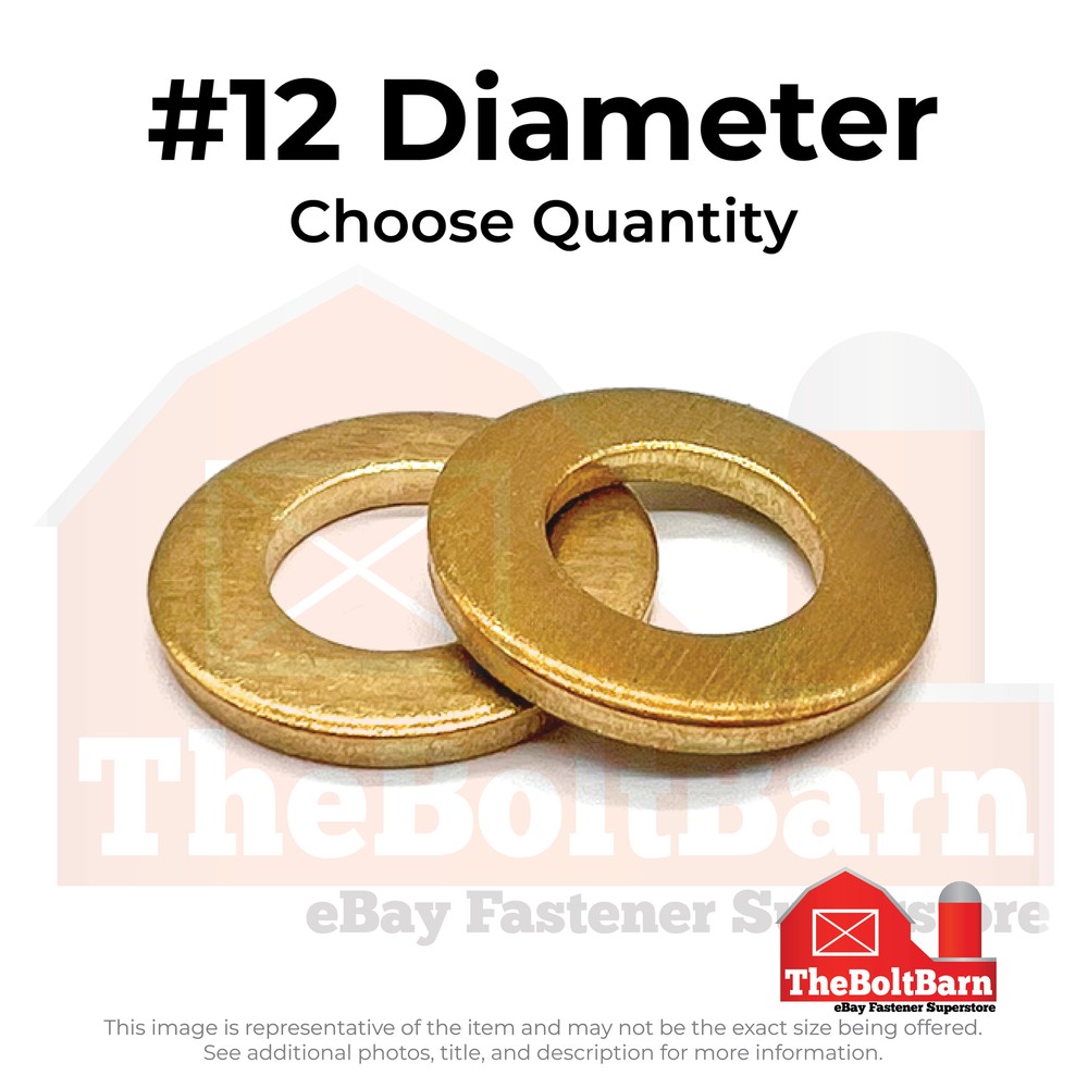 1/4" Solid Brass Flat Washers (Pick Quantity)