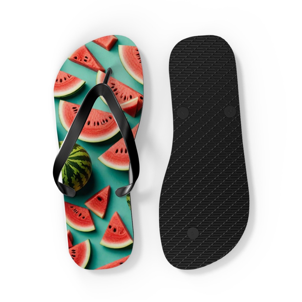 Watermelon Print Flip Flops | Summer Fruit Sandals