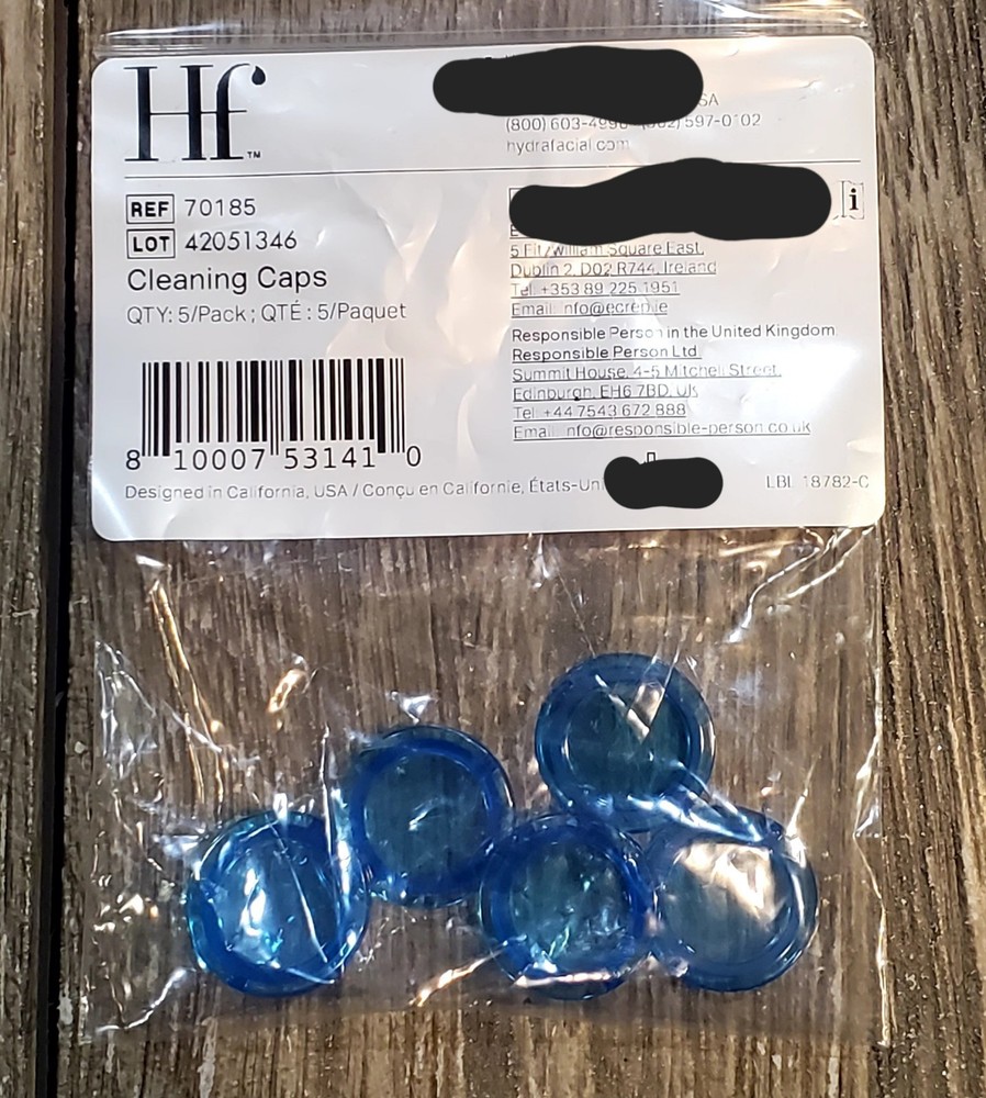 ONE Edge Systems Hydrafacial Blue Clear Cleaning Cap Tip 70185 5 Pack