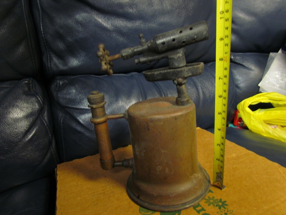 Vintage Antique Turner Brass Soder Torch Gas Blow Torch (7)