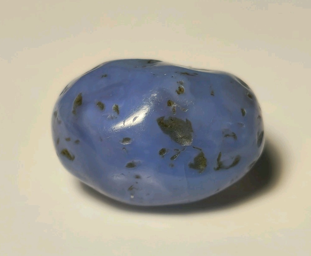 ANCIENT RARE BLUE CHALCEDONY AGATE EYE BEAD