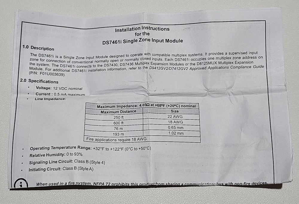 New Bosch DS7461I Single-Zone Input Module - Fast Shipping!