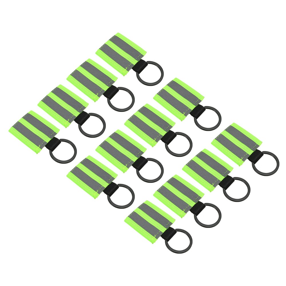 Reflective Keychain Tags, 12pcs Double Sided Zipper Pulls, Fluorescent Green