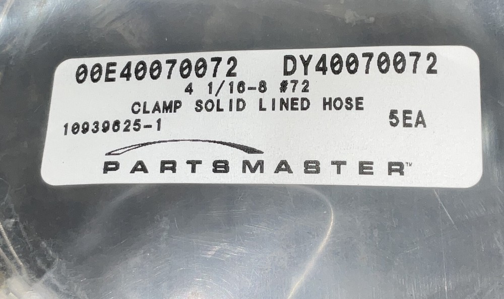 (5) BREEZE CLAMP SOLID LINED HOSE #72 4-1/16"-8
