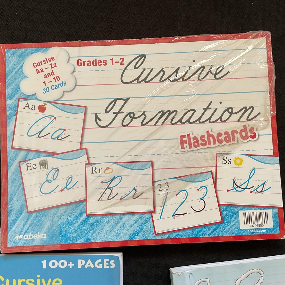 Cursive Handwriting Workbook Grades 2-5 Flashcards 2nd Grade Writing Tablet Set