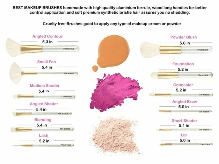 7th Avenue 12 Pcs Makeup Brush Set