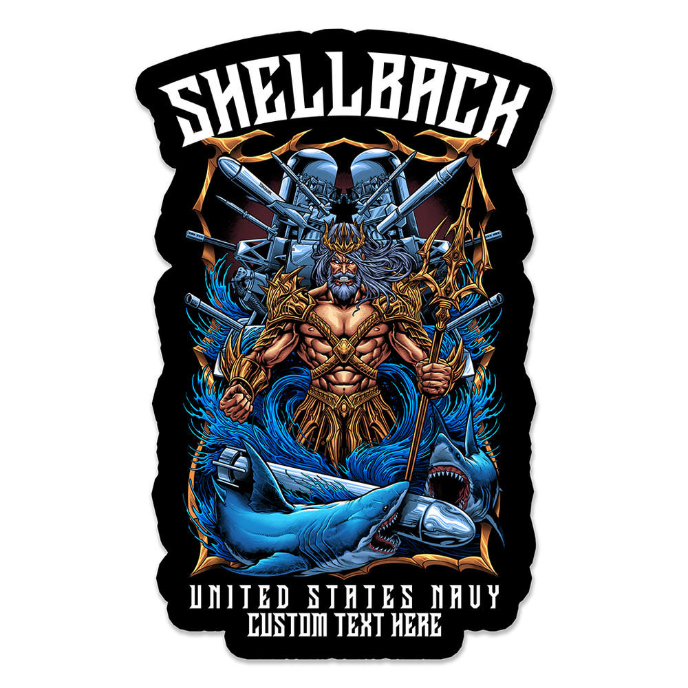 US Navy Shellback Decal - Navy Veteran Decal - USN Decal - Military 3" Decal