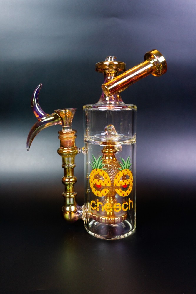 Cheech 10" Pineapple Twist Rig Bong Orange