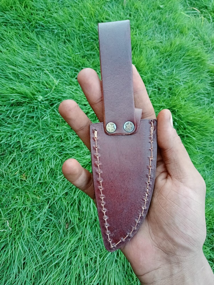 EDC Handmade 4”Fixed blade Leather Sheath / Holster / Case / vertical Knife