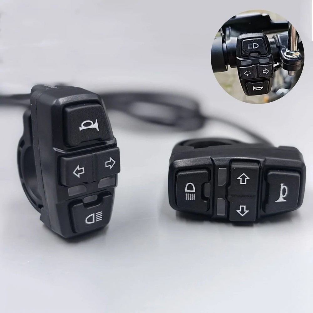 Motorcycle Scooter Handlebar Headlight Indicator Turn Signal Light Horn Switch