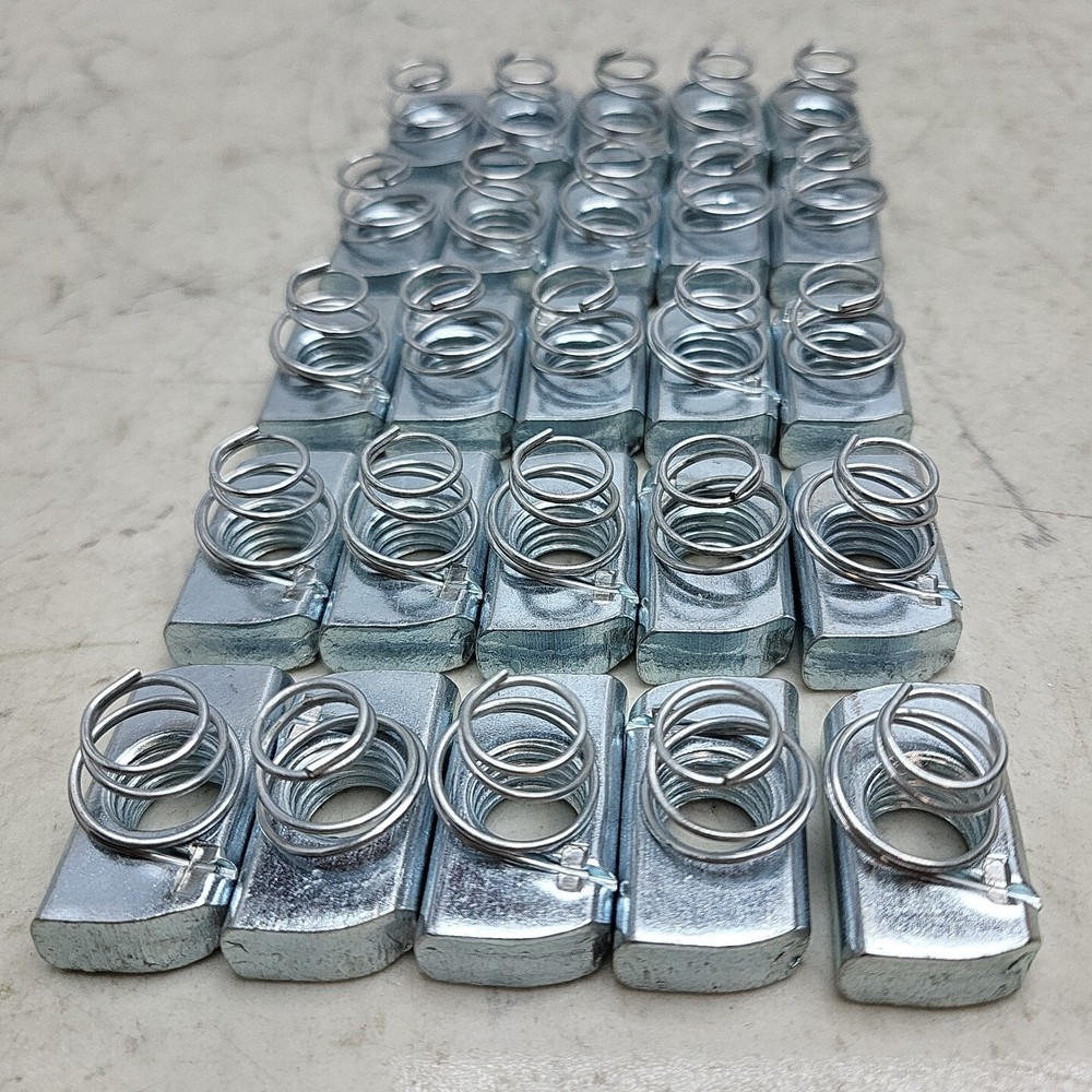 25 Pack 1/2"-13 Channel Nut Short Spring Galvanized V211 1/2