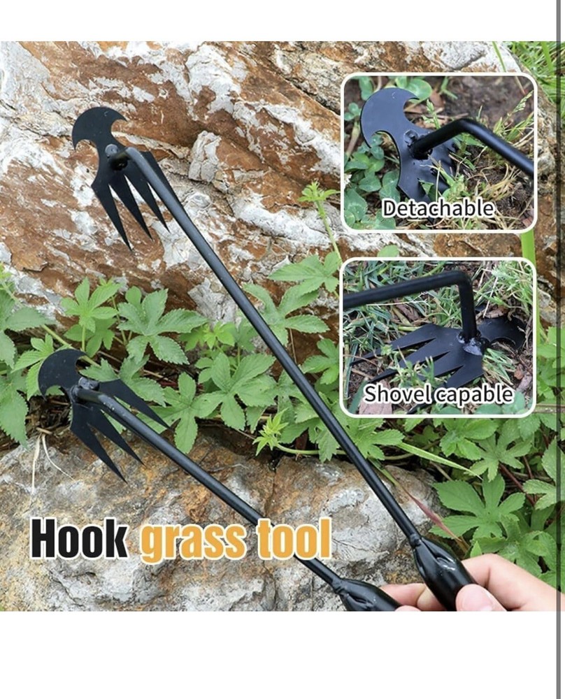 Dritnow Weed Puller Tool 10.6” – Hand Root Remover, Garden No-Bend Weeder