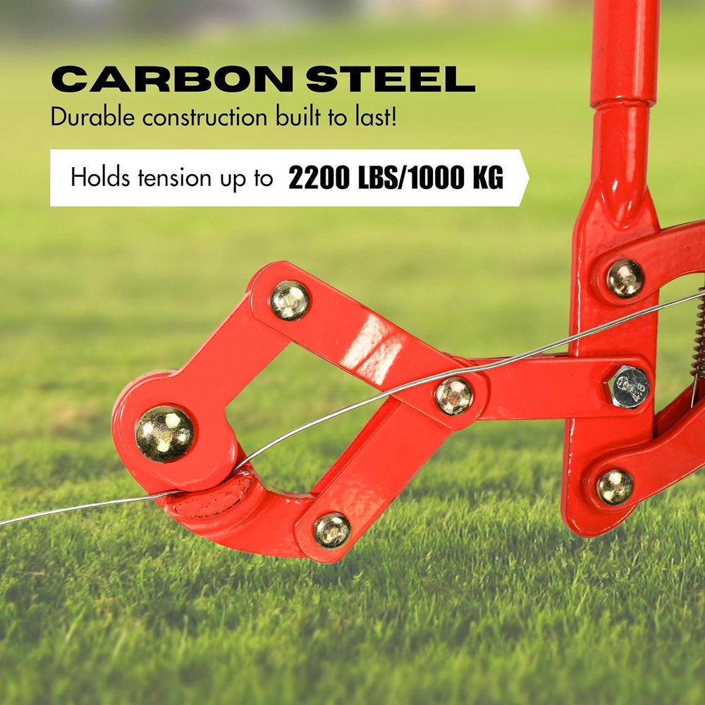 Fence Stretcher Tool with Gloves, Plain & Barbed Wire for Center & End Post Pull