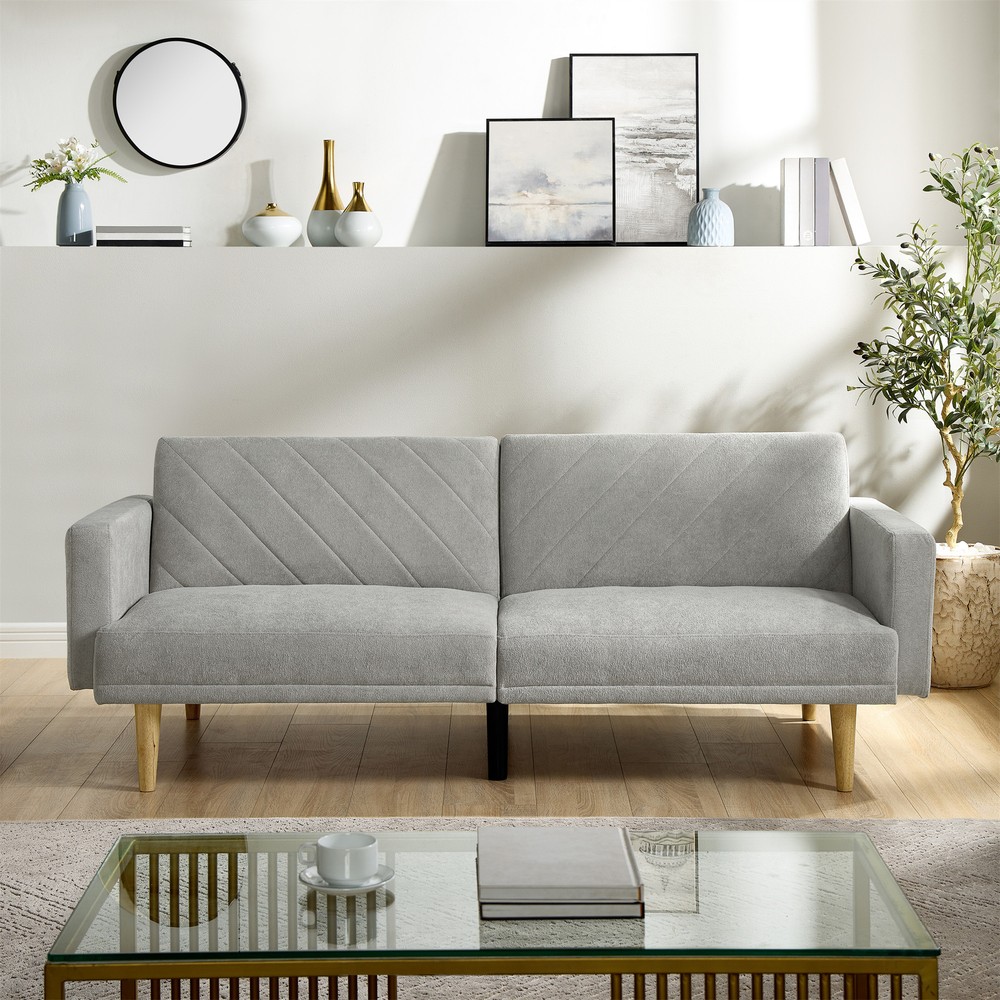 Multi-Functional Futon Sofa Single Bed Sleeper Convertible Couch Foldable Modern