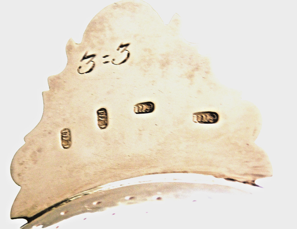 Antique Silver Lemon Tea Strainer Eagle Crest and Touch Marks