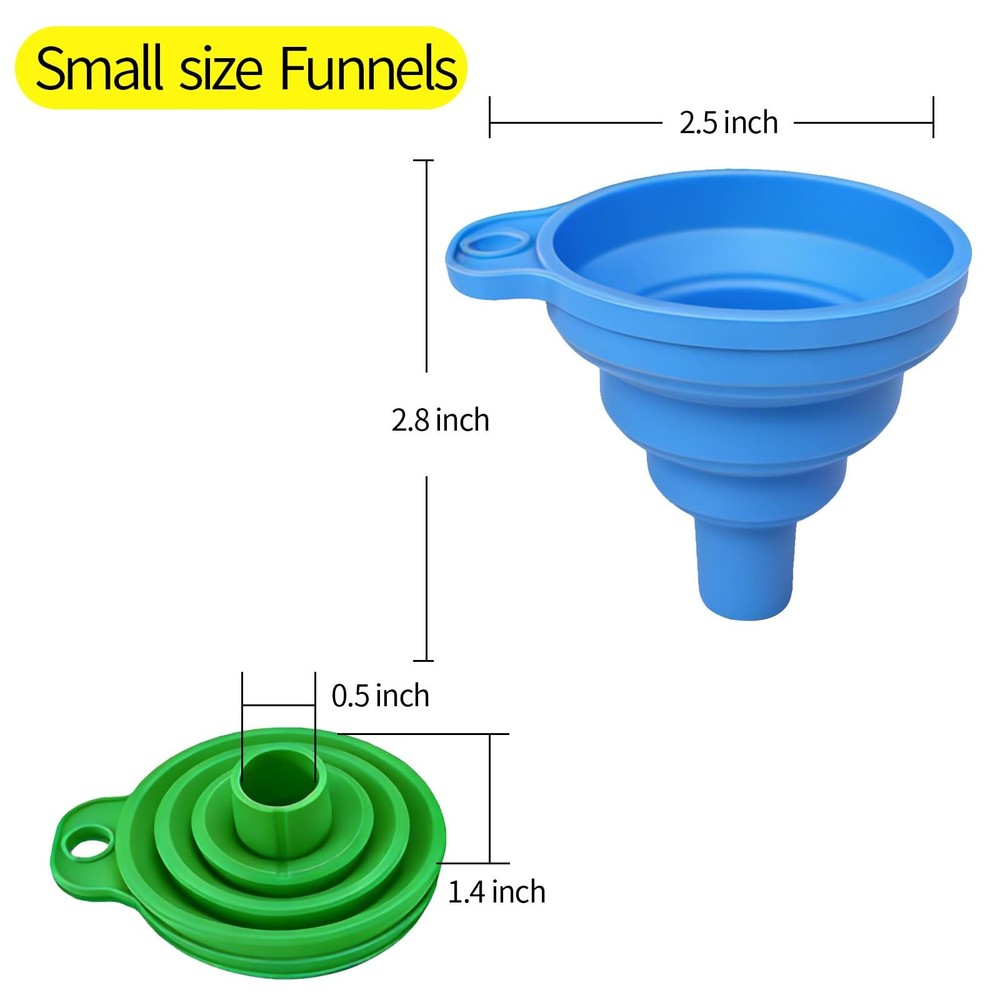 4Pack Kitchen Funnel Set, Small and Large, Upgraded Kitchen Gadgets Accessori...