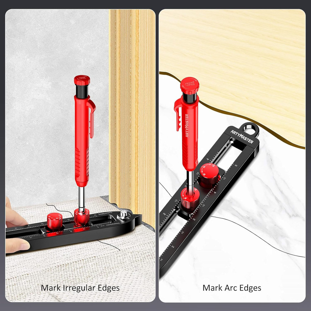 Multi-Function Scribing Tool DIY Woodworking Scriber Line Maker Portable Compass