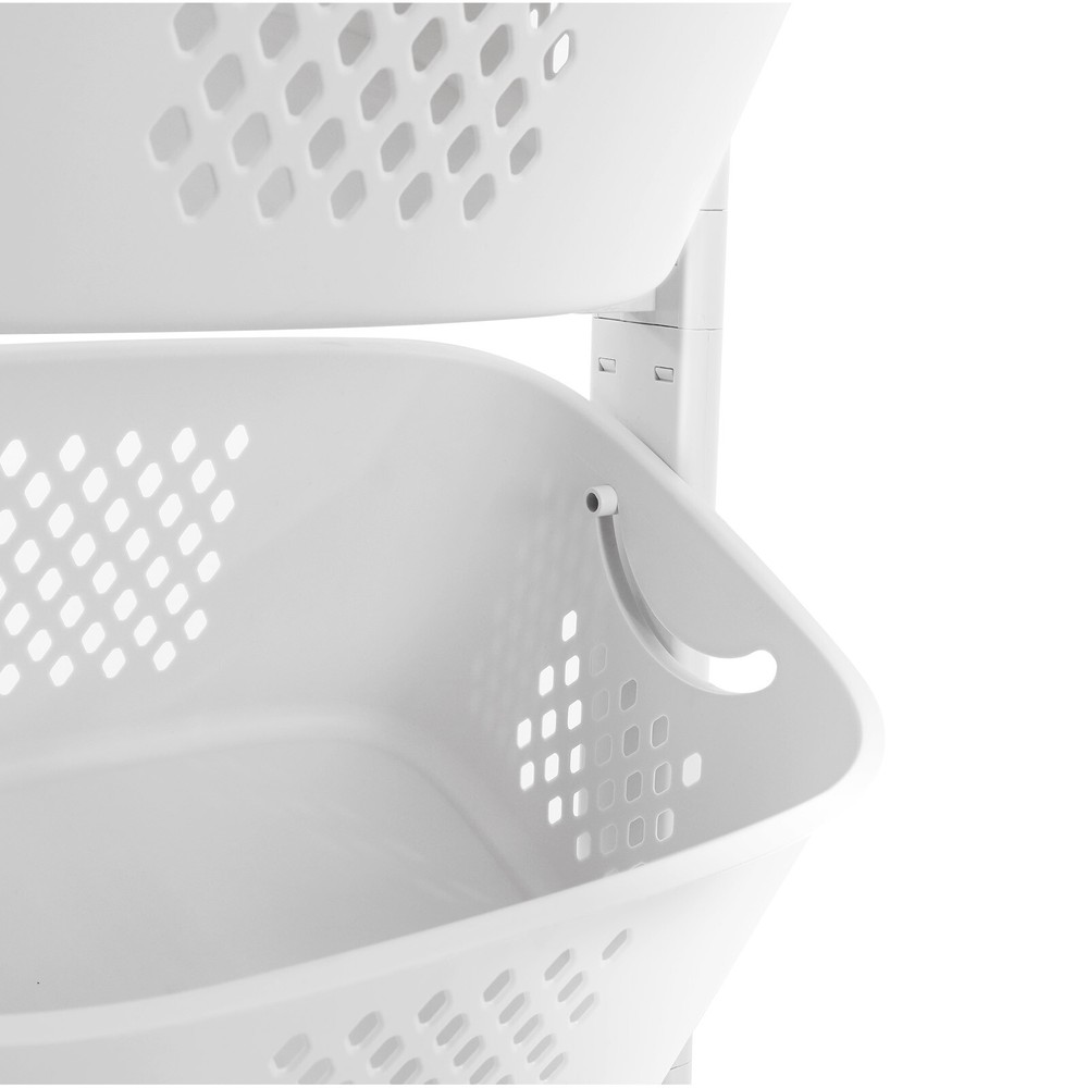 3 Layers Rolling Laundry Basket Clothes Hamper Storage Organizer Sorter Shelf