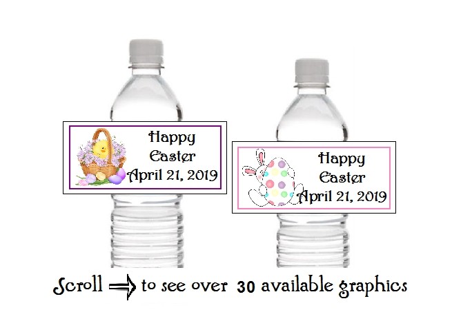 10 Personalized Easter Water Bottle Label Wrappers