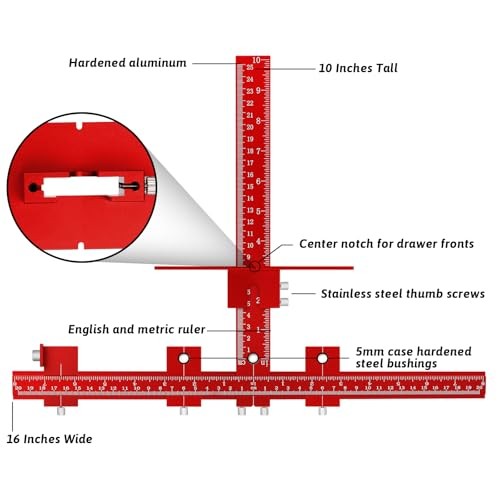 Cabinet Hardware Handle Jig,True Position Cabinet Installation Tools with Red
