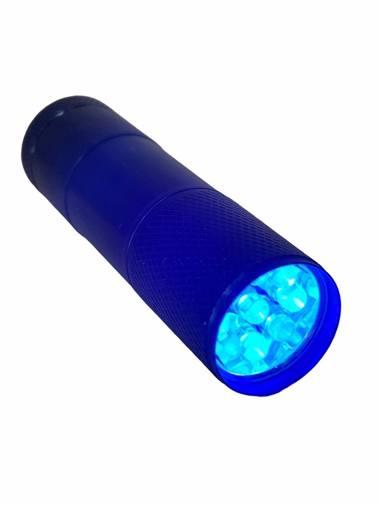 2 Pack 8oz Bright BLUE UV Blacklight Reactive Invisible Ink + 9 Led UV Light