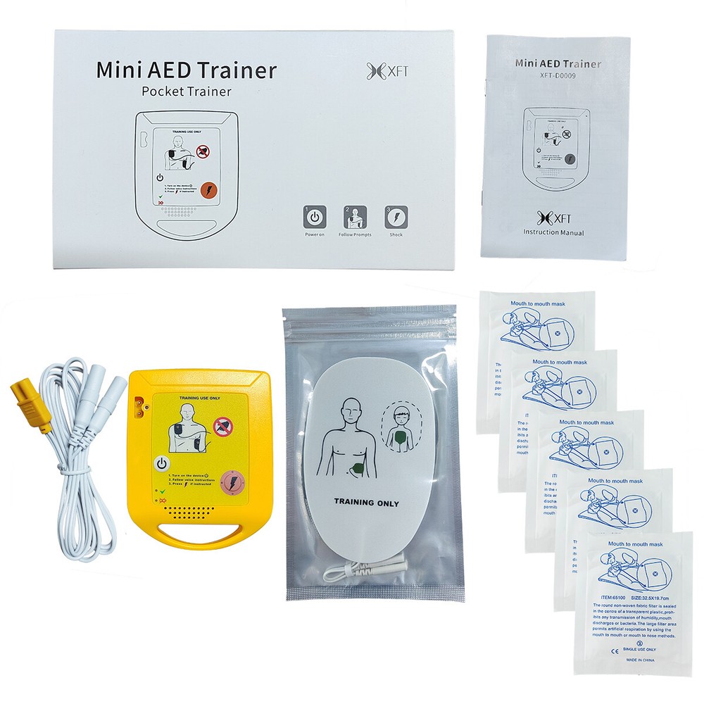 2xMini AED Trainer XFT First Aid Training Kit Practice Study Train Machine In En