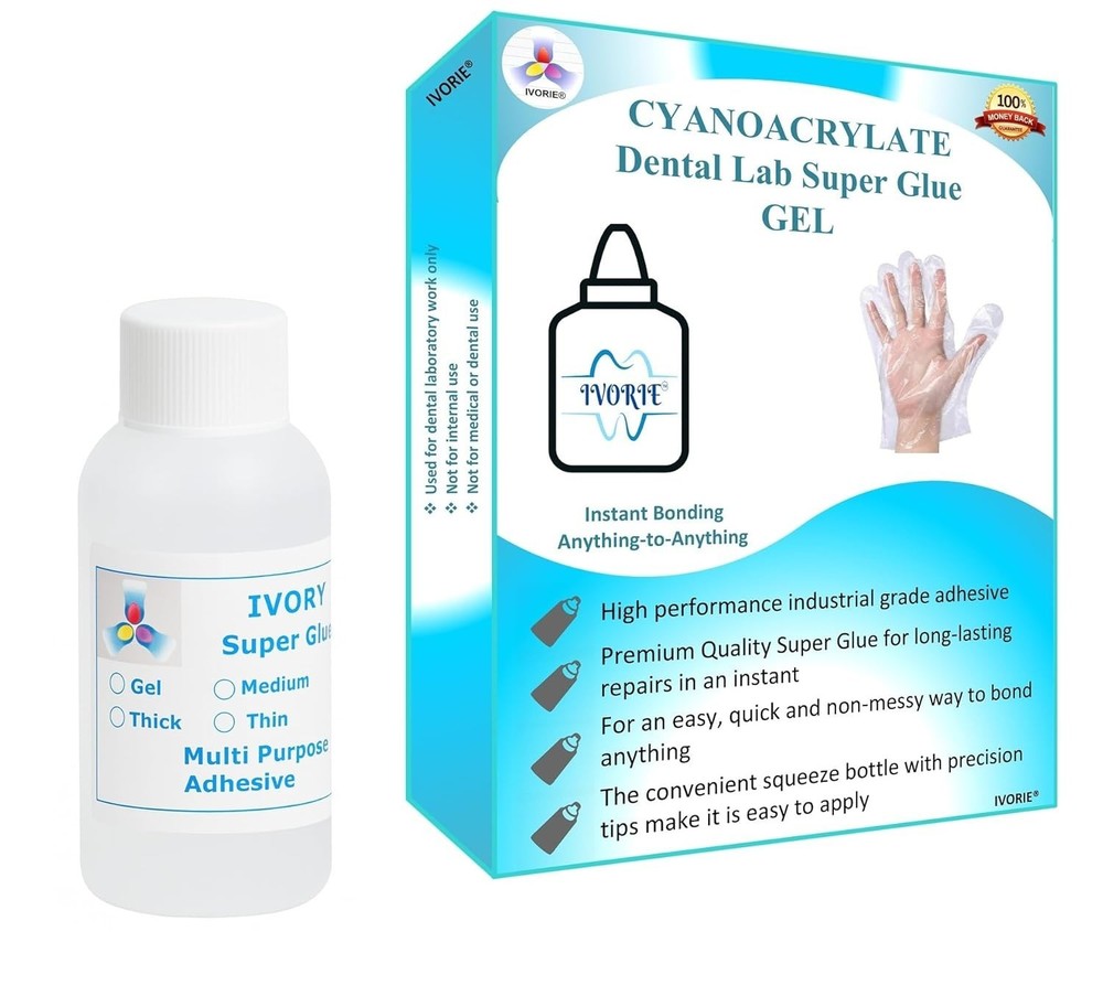 Professional Dental Adhesive Gel - 2oz Instant Bonding, Easy Application