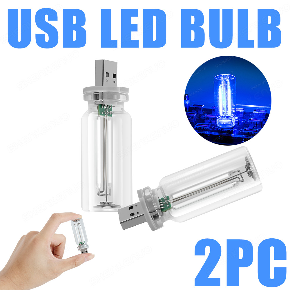 2pc USB Glass Bottle Atmosphere Night Light Touch Switch Dimmable LED Bule Bulbs