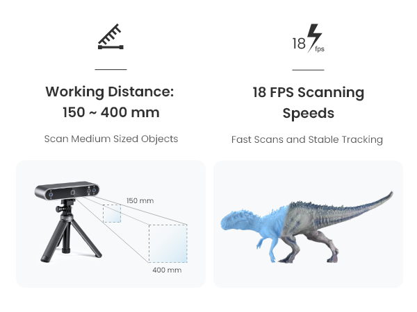 Revopoint POP 3 Plus 3D Scanner Advanced 0.04mm Precision 18fps Handheld Scan