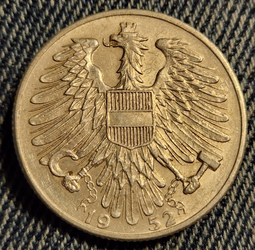 1952 Austria 5 Schilling Coin